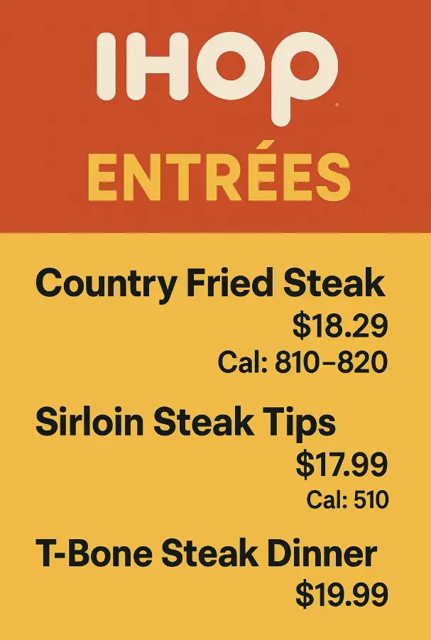 IHOP Entrees Menu