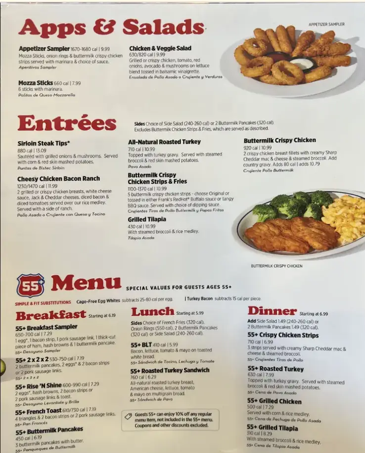 IHOP Entrees Menu Prices