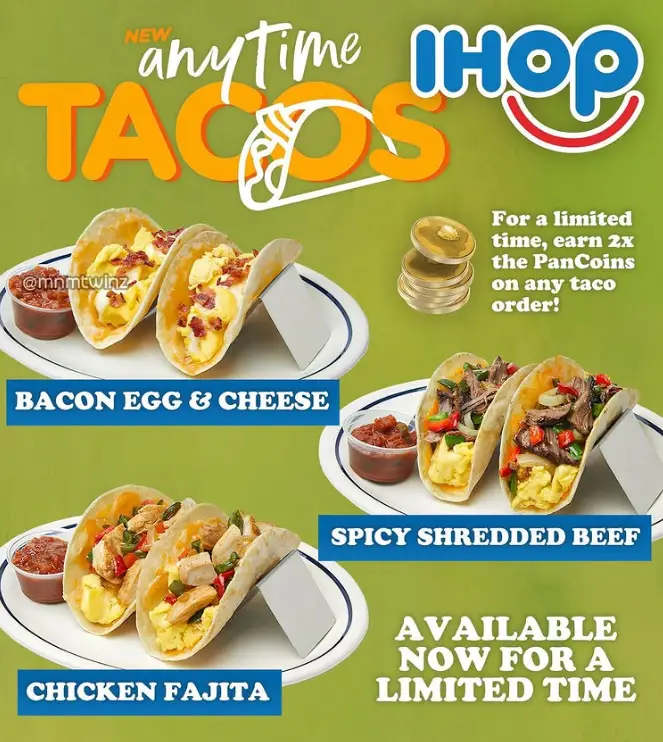 Ihop Anytime Tacos Menu Prices