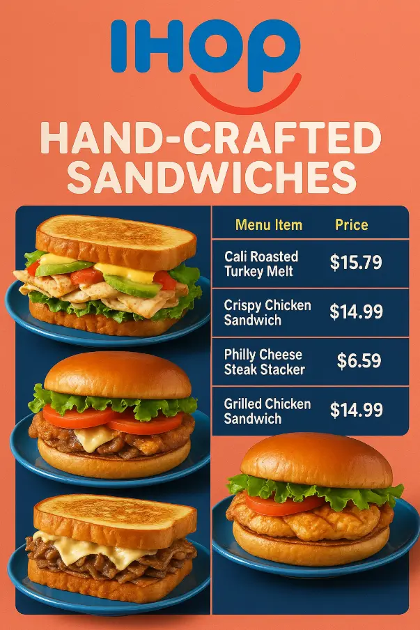 Ihop Hand Crafted Sandwiches Menu