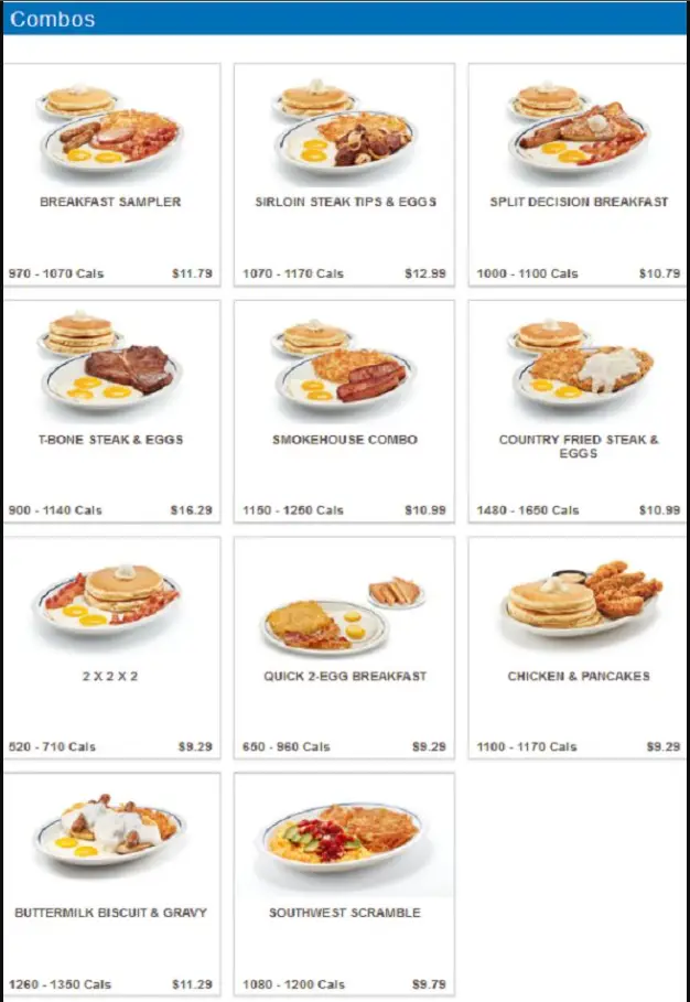 Ihop Menu