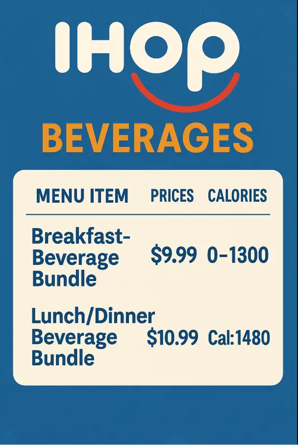 IHOP Beverages Menu