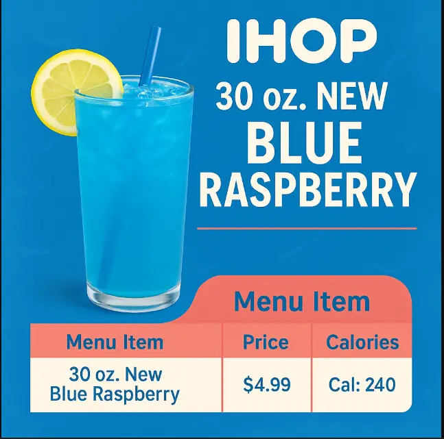 Ihop 30 oz. New Blue Raspberry Menu
