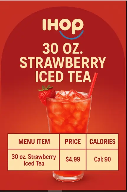 Ihop 30 oz. Strawberry Iced Tea Menu