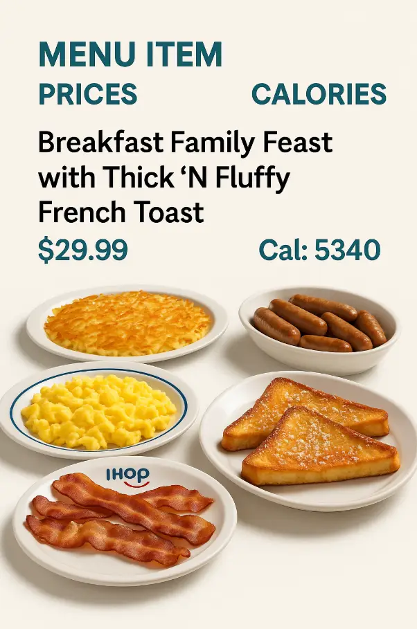 Ihop Breakfast Family Feast with Thick N Fluffy French Toast Menu