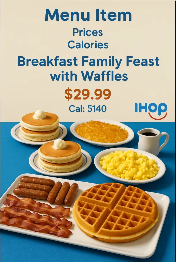Ihop Breakfast Family Feast with Waffles Menu