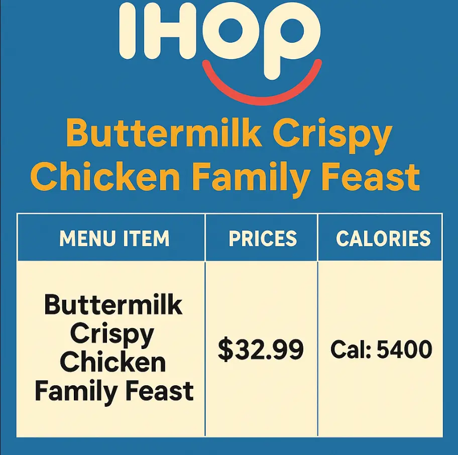 Ihop Buttermilk Crispy Chicken Family Feast Menu
