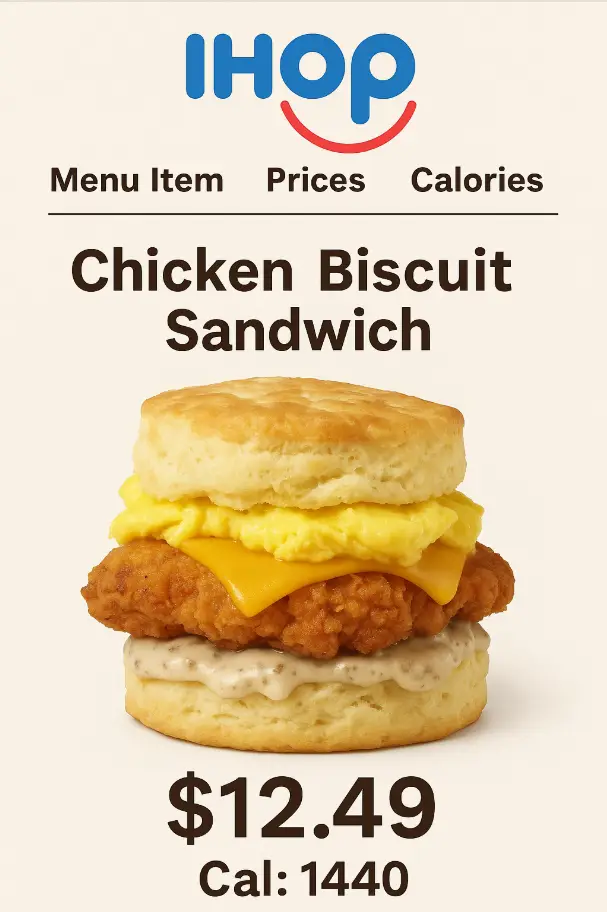Ihop Chicken Biscuit Sandwich Menu