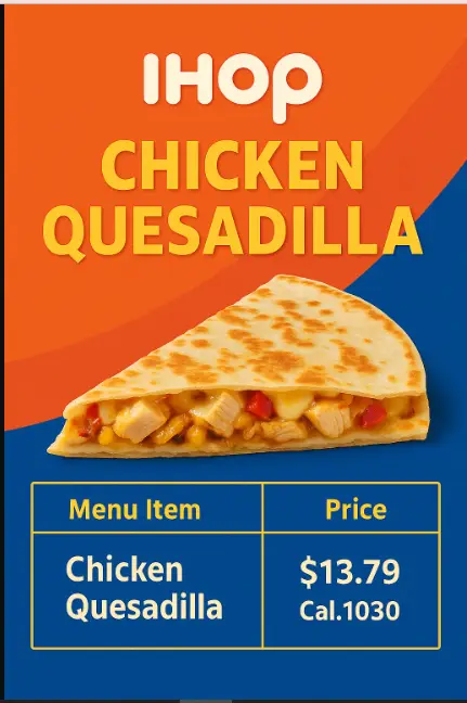 Ihop Chicken Quesadilla Menu