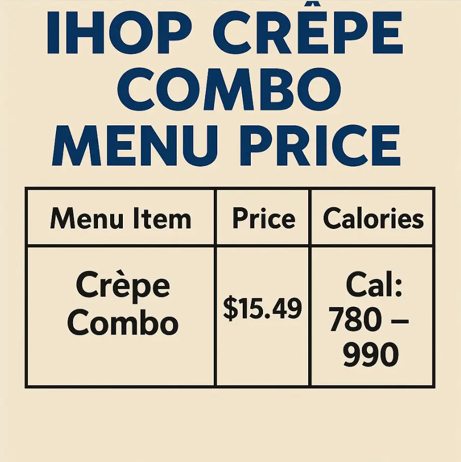 Ihop Crepe Combo Menu