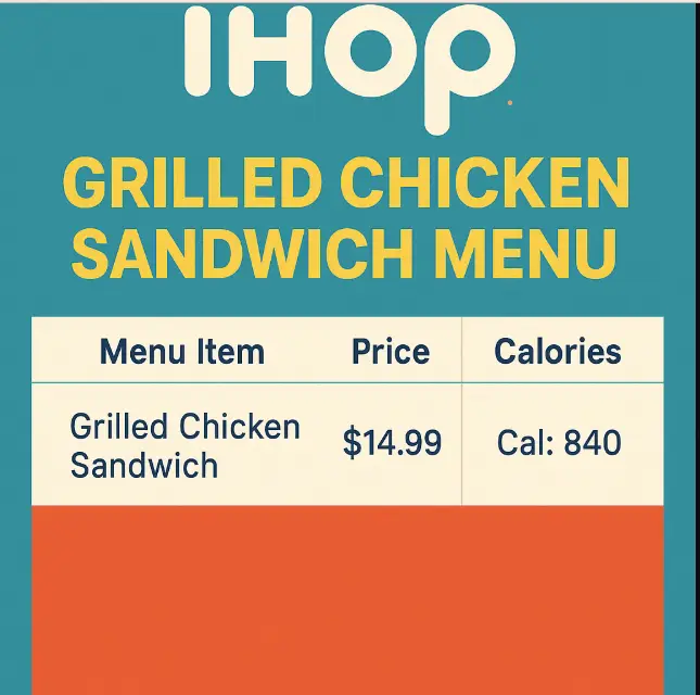 Ihop Grilled Chicken Sandwich Menu