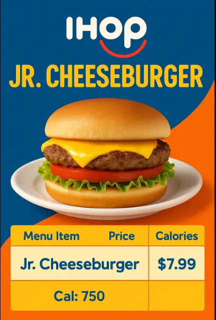 Ihop Jr. Cheeseburger Menu