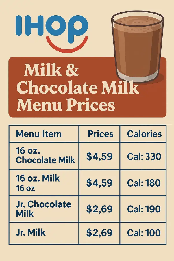 Ihop Milk Chocolate Milk Menu