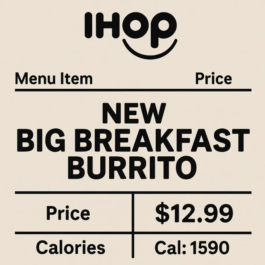 Ihop New Big Breakfast Burrito Menu