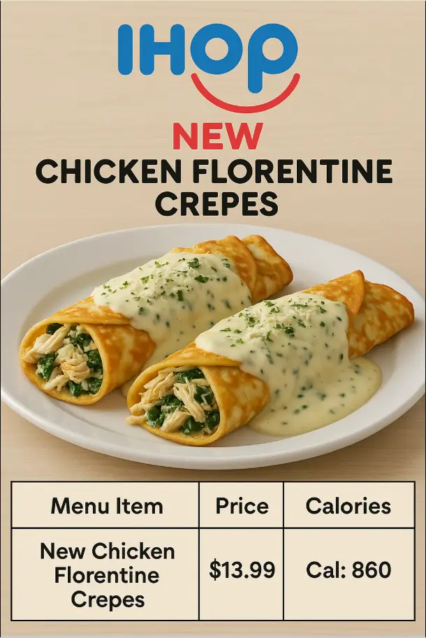 Ihop New Chicken Florentine Crepes Menu