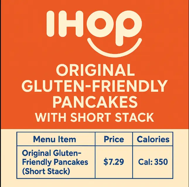 Ihop Original Gluten Friendly Pancakes With Short Stack Menu