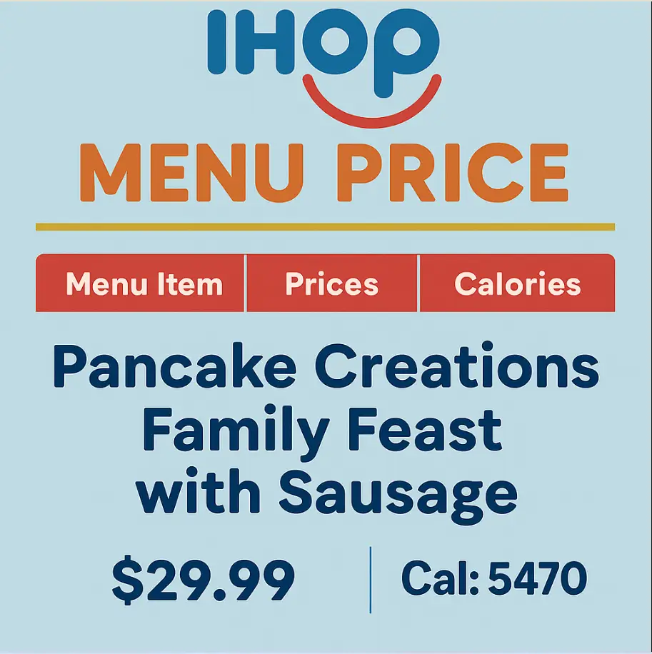 Ihop Pancake Creations Family Feast with Sausage Menu