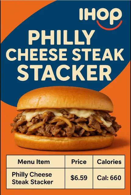 Ihop Philly Cheese Steak Stacker Menu  