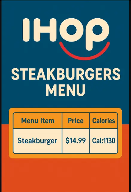 Ihop Steak burger Menu