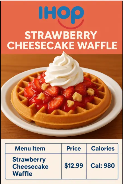 Ihop Strawberry Cheesecake Waffle Menu