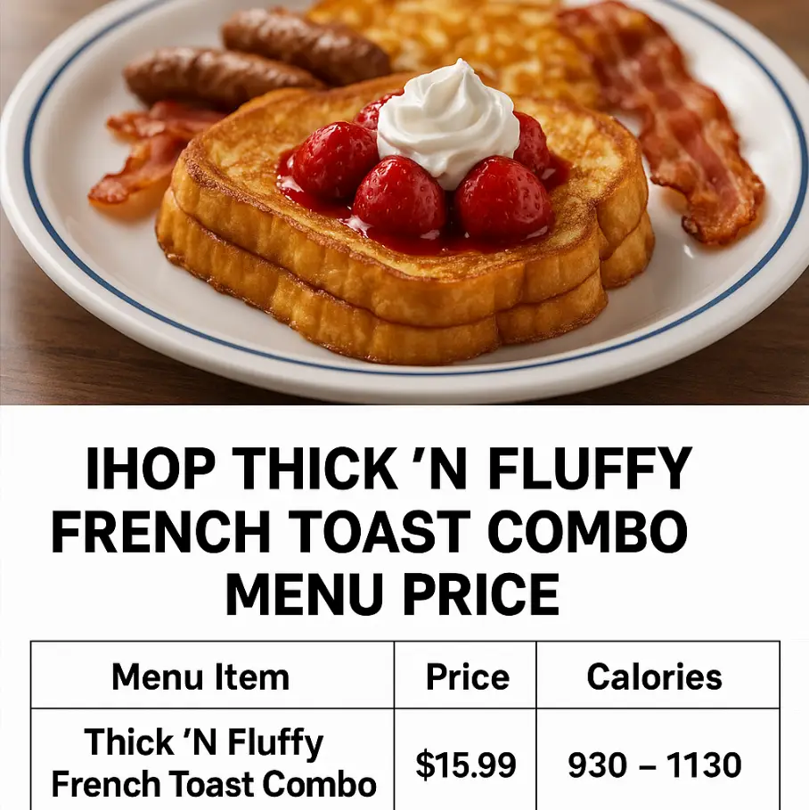 Ihop Thick ‘N Fluffy French Toast Combo Menu