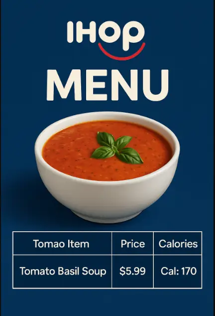 Ihop Tomato Basil Soup Menu