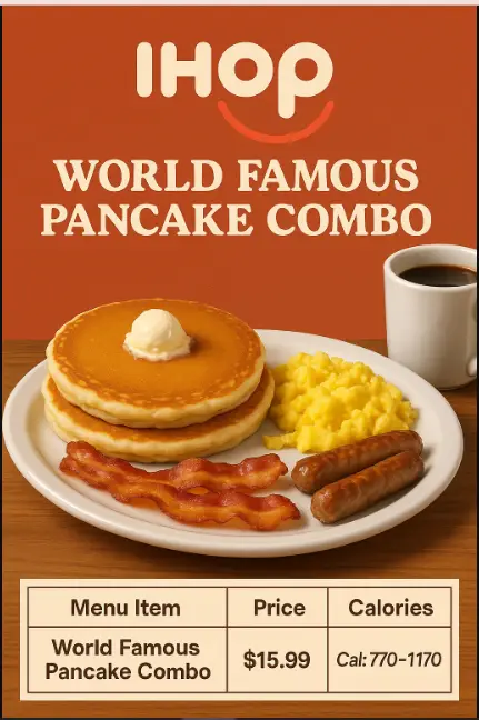 Ihop World Famous Pancake Combo Menu