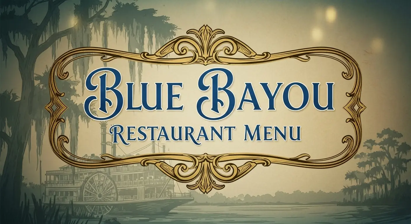 Blue Bayou Restaurant Menu